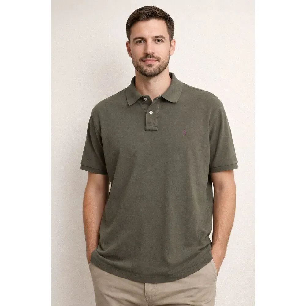 Polo Ralph Lauren Men’s Large Olive Green Cotton Polo Shirt